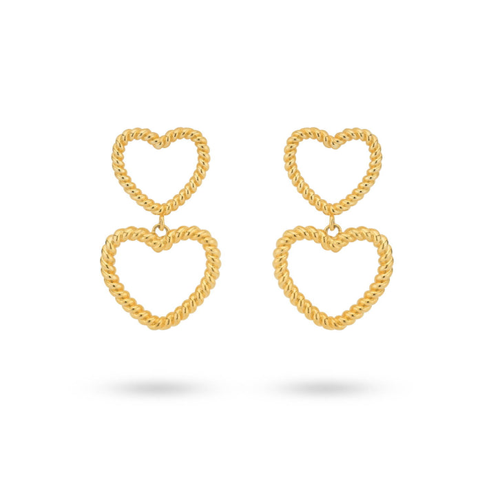 24kae Bold heart shaped earrings with structure - 434006B