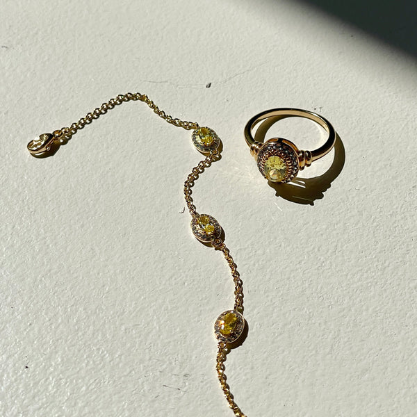 24kae Vintage-look Armband Met Gekleurde Stenen - 22472Y