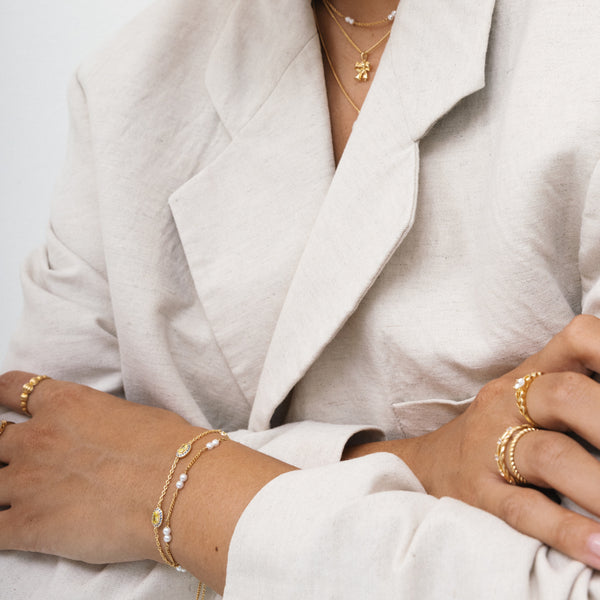 24kae Vintage-look Armband Met Gekleurde Stenen - 22472Y