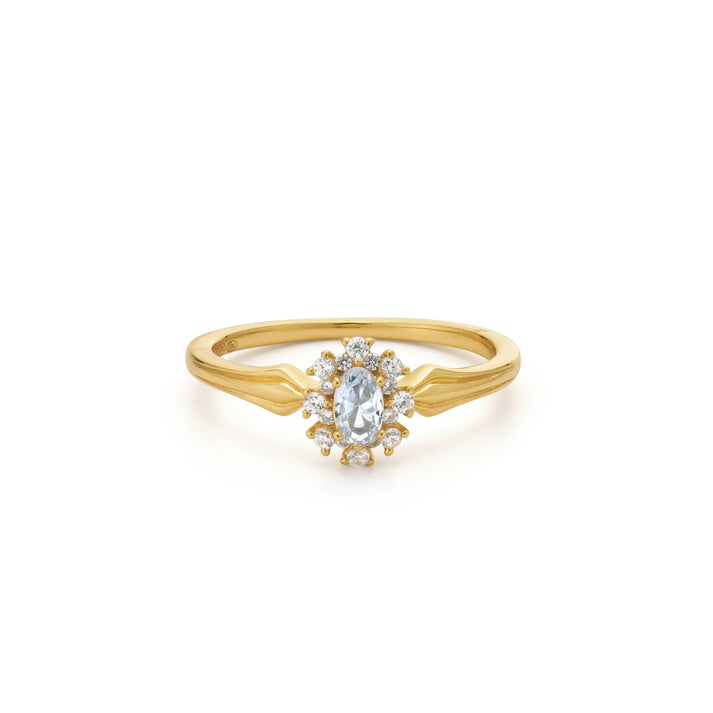 24kae Vintage look ring met gekleurde stenen - 124152Y