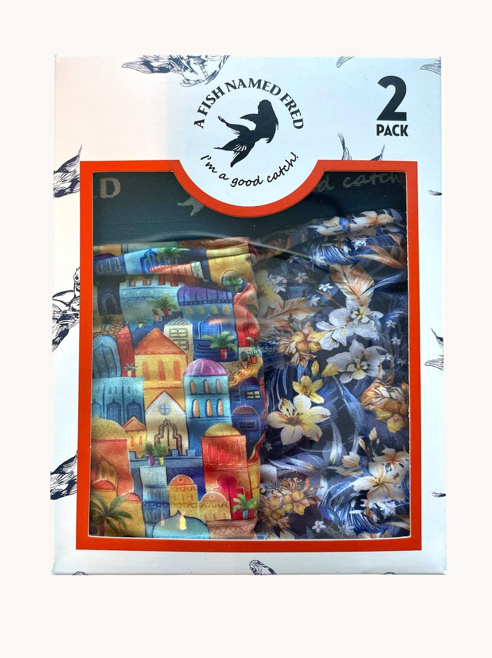 a fish named fred 2Pack boxers floral houses