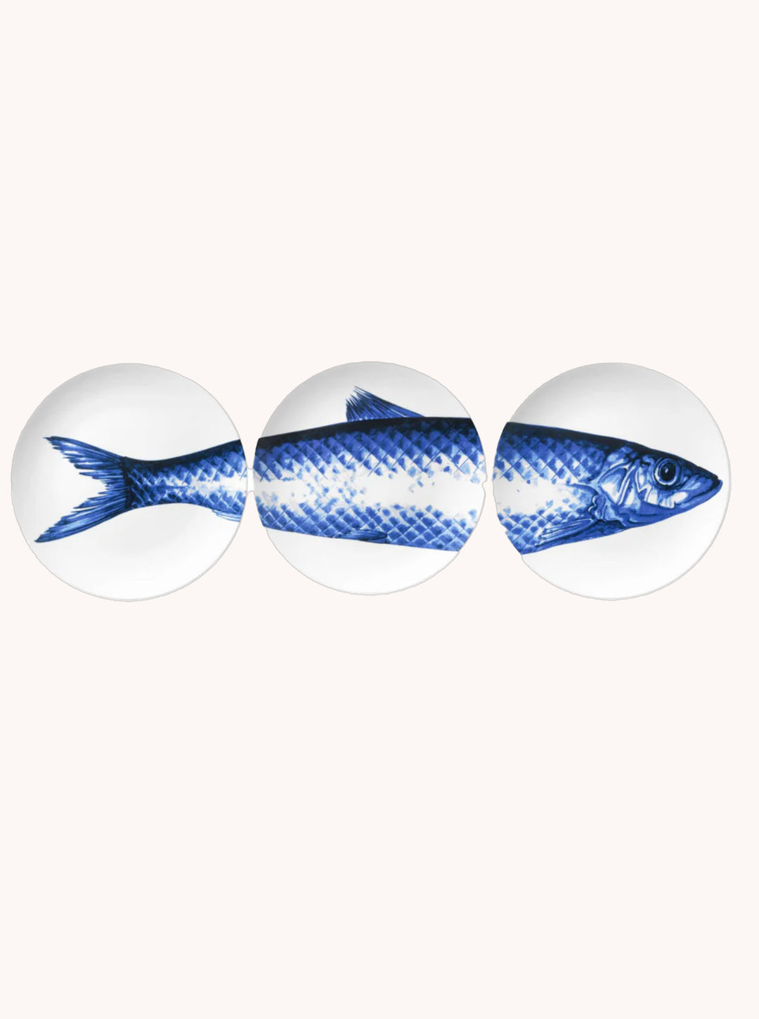 a fish named fred Plates Delft blue (3pcs)