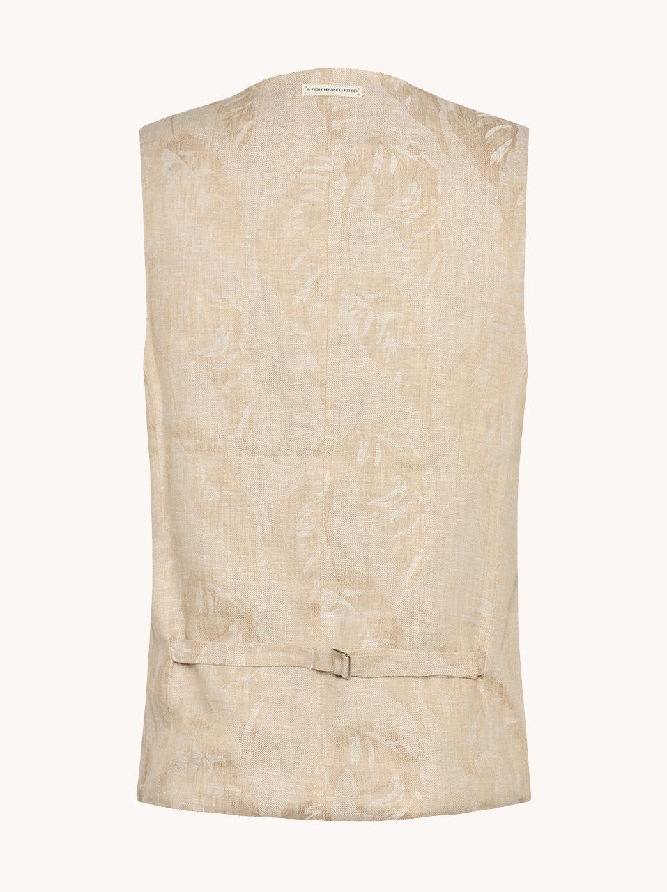 A Fish Named Fred Waistcoat Linen Leaf
