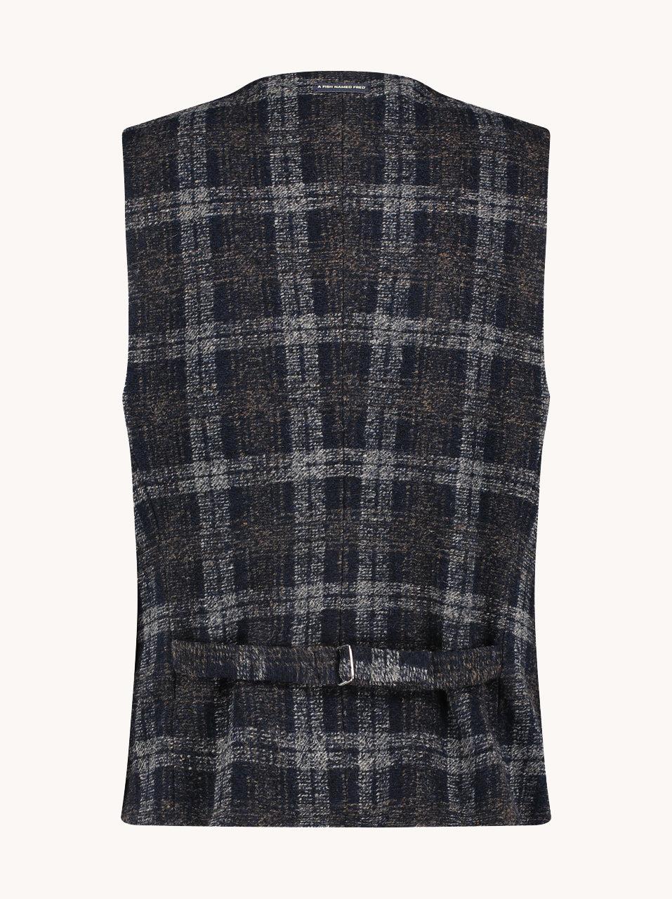 A Fish Named Fred Waistcoat Wool Check