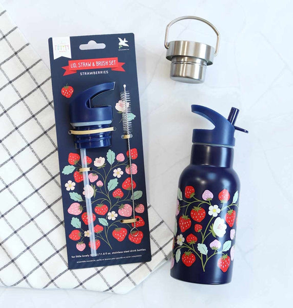 A Little Lovely Company Dop Rietje & Borstel Set: Aardbeien