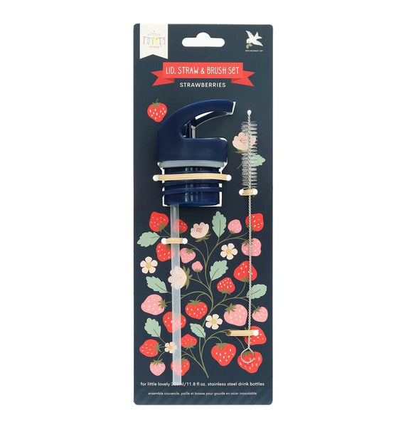 A Little Lovely Company Dop Rietje & Borstel Set: Aardbeien