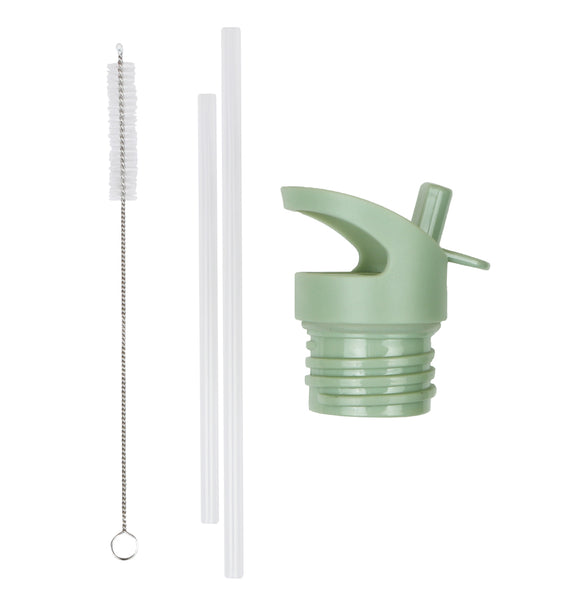 a little lovely company Dop rietje & borstel set: Bloesems - saliegroen