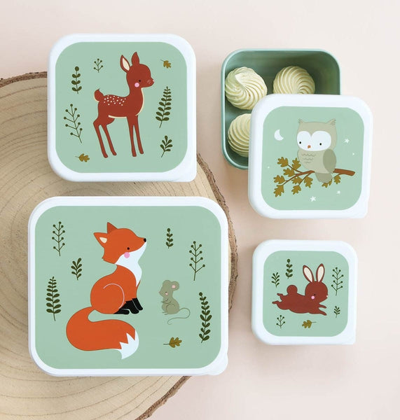 A Little Lovely Company Lunch & Snack Box Set: Bosvriendjes