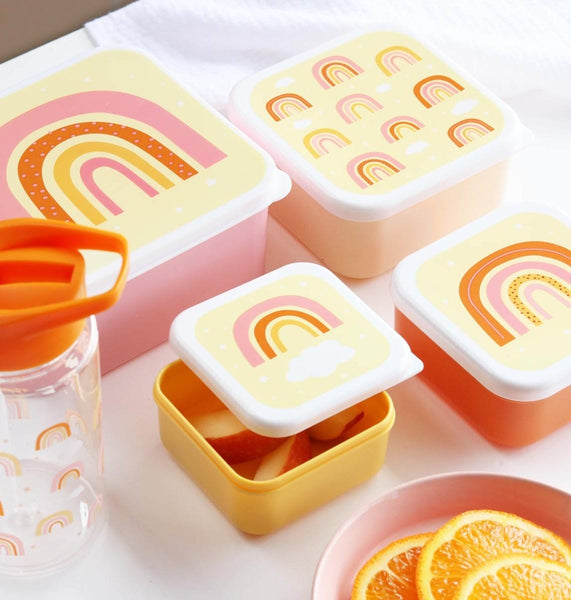 A Little Lovely Company Lunch & Snack Box Set: Regenbogen