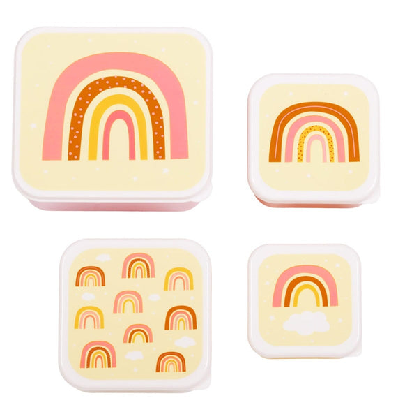 a little lovely company Lunch & snack box set: Regenbogen