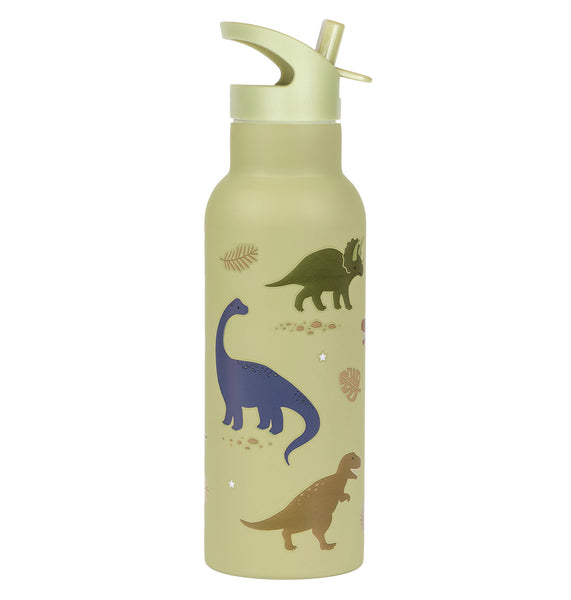 A Little Lovely Company XL RVS Drinkfles: Dinosaurussen