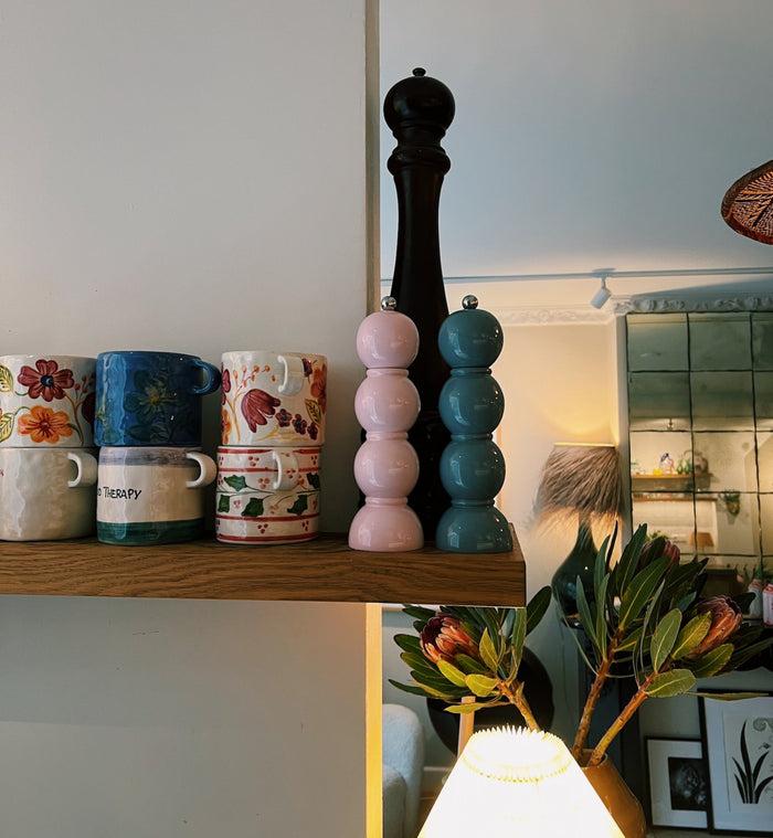 Anna Nina Addison Ross Blue Lacquer Salt/Pepper Mill Grinder