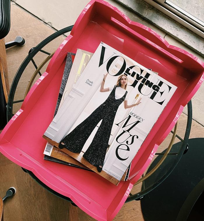 Anna Nina Addison Ross Pink Scallop Tray Medium