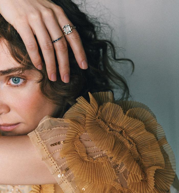 Anna Nina Anna Ring Sapphire 14K Yellow Gold