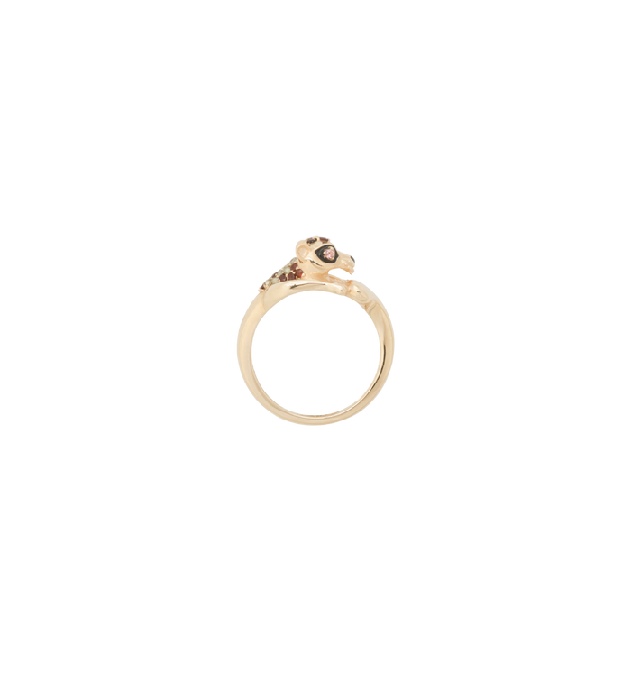Anna Nina Antique Panther Ring 14K Yellow Gold