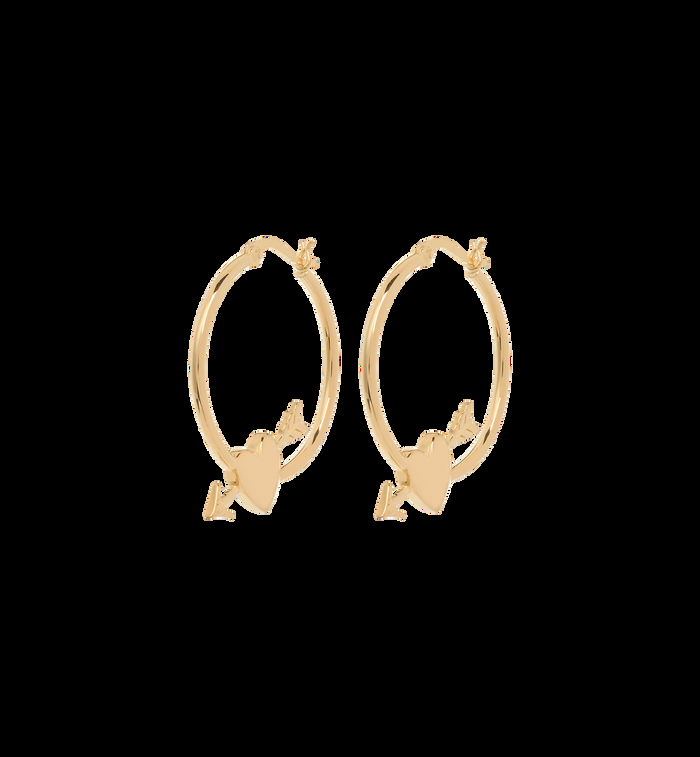 anna nina Arrowed Heart Hoop Earrings