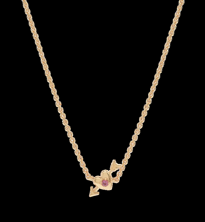 anna nina Arrowed Heart Necklace 14K