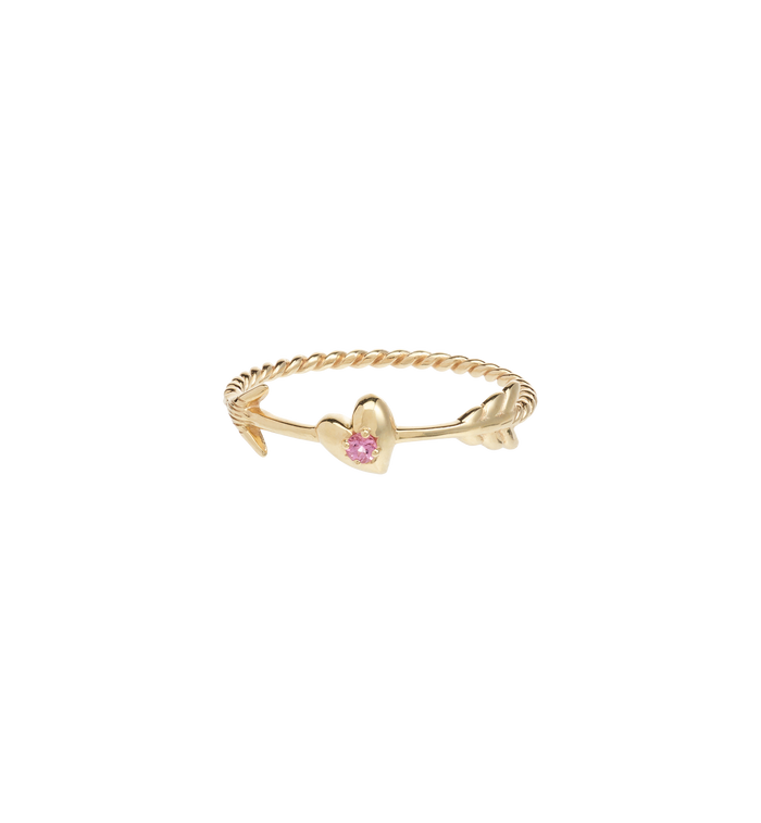 anna nina Arrowed Heart Ring 14K Yellow Gold