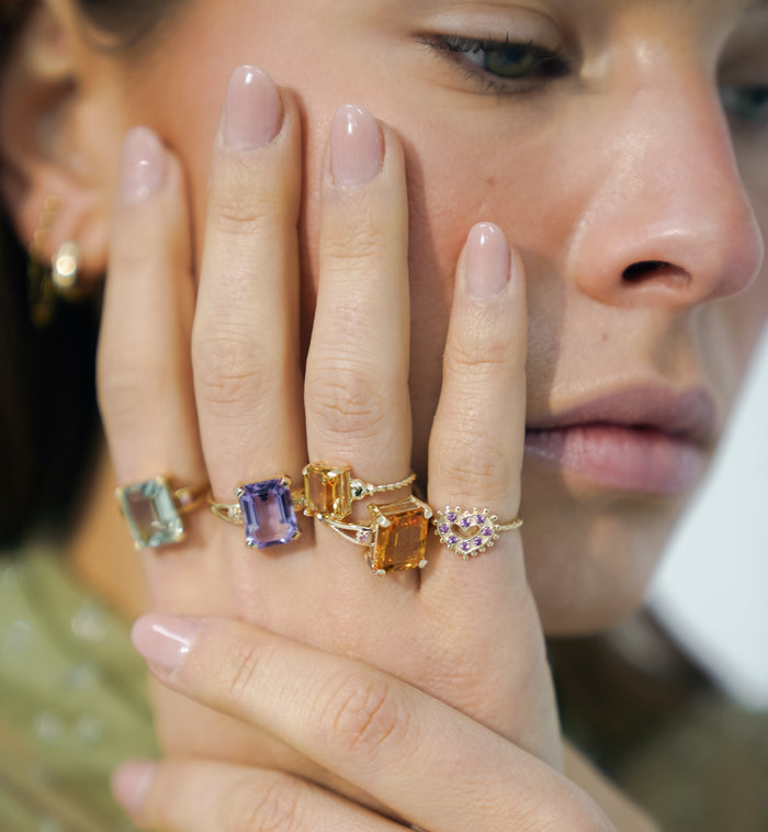 Anna Nina Aurora Glace Ring 14K Yellow Gold