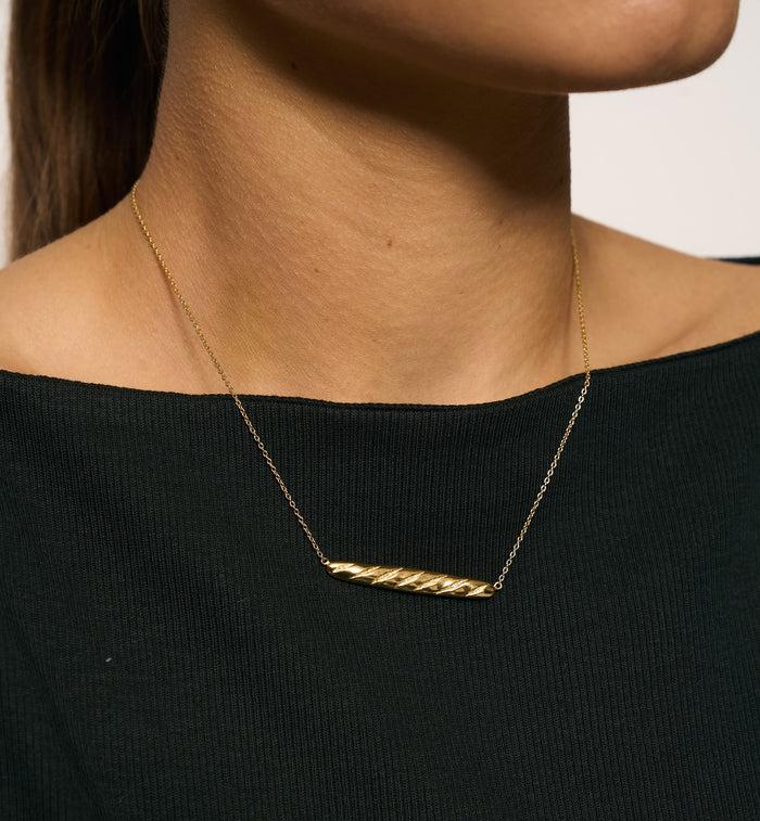Anna Nina Baguette Necklace Gold Plated