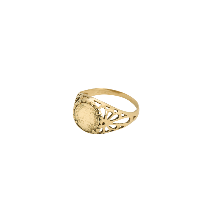 anna nina Betsy Pink Ring 14K Yellow Gold