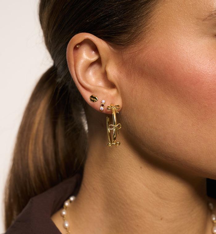 Anna Nina Big Bow Hoop Earrings Gold Plated