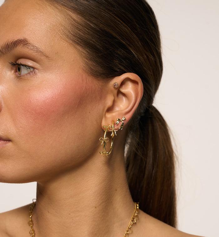 Anna Nina Big Bow Hoop Earrings Gold Plated