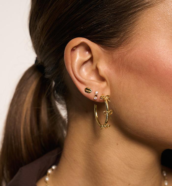 Anna Nina Big Bow Hoop Earrings Gold Plated