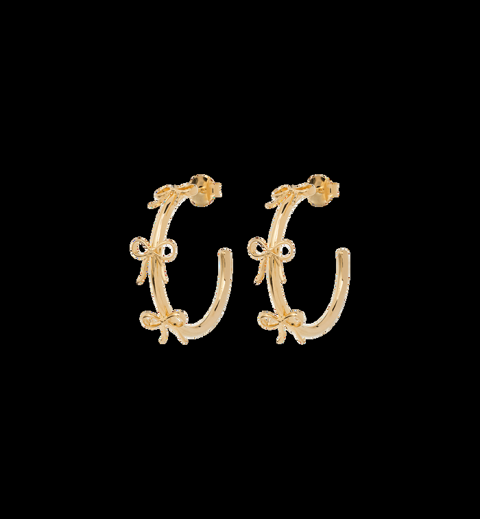 anna nina Big Bow Hoop Earrings Gold Plated