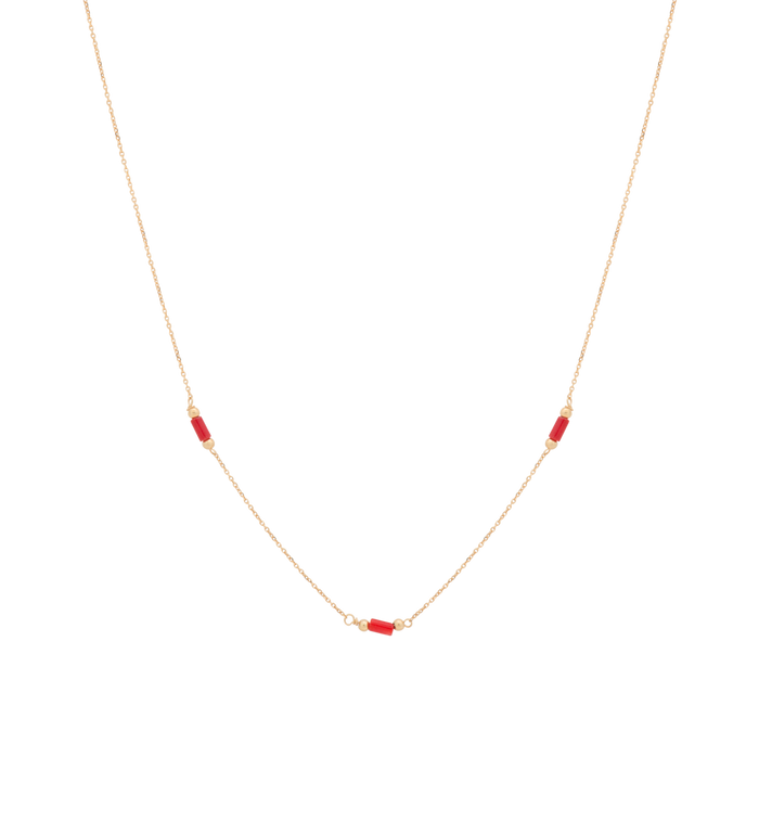 anna nina Blood Coral Necklace 14K