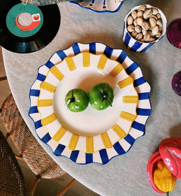 Anna Nina Blue Scalloped Dinner Plate