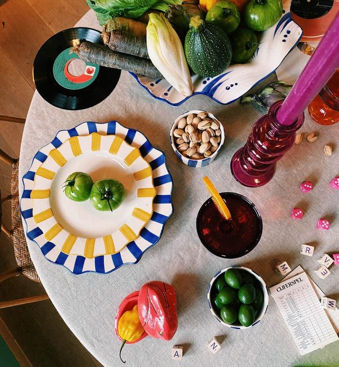 Anna Nina Blue Scalloped Dinner Plate