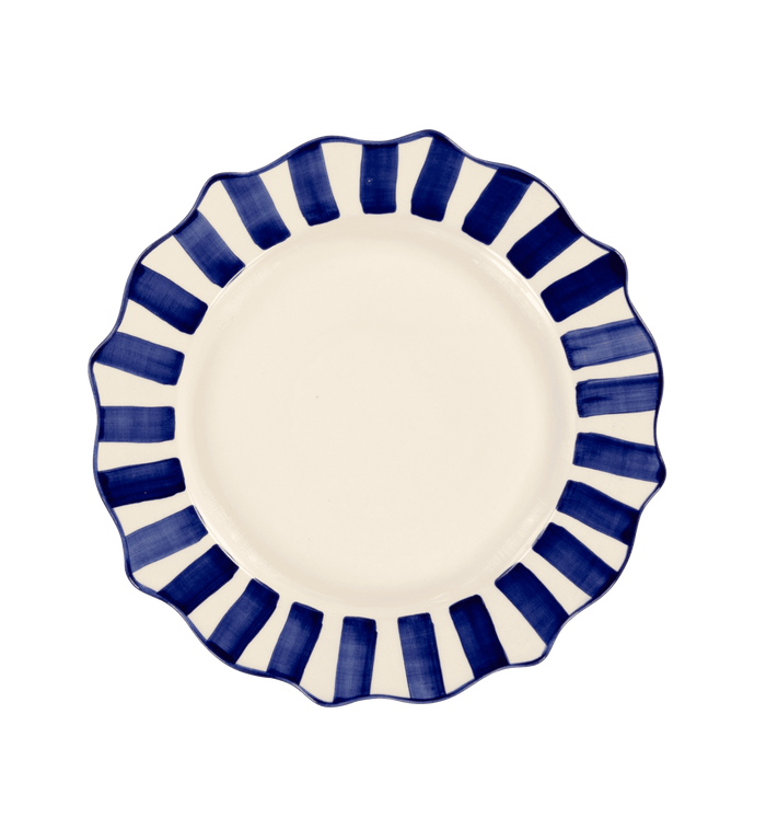 Anna Nina Blue Scalloped Dinner Plate