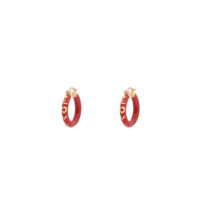 anna nina Bonfire Hoop Earrings Gold Plated