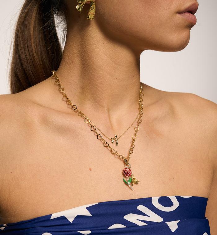 Anna Nina Bow Necklace Silver