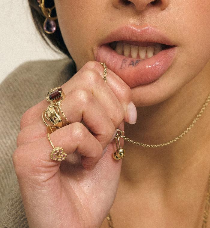 Anna Nina Buckle Up Ring 14K Yellow Gold