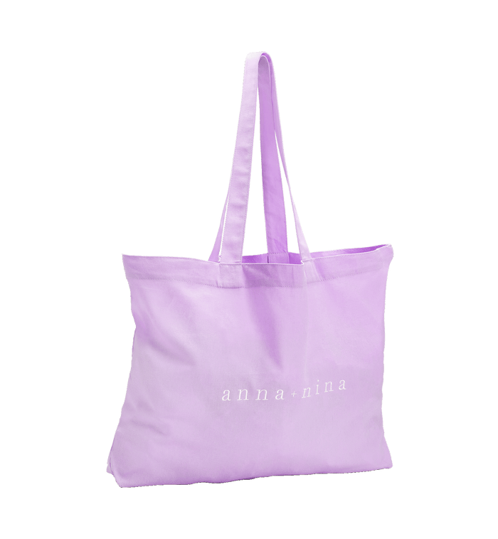anna nina Canvas A+N Purple Tote Bag