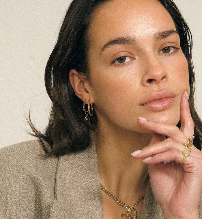 Anna Nina Charmed Serpent Hoop Earrings 9K