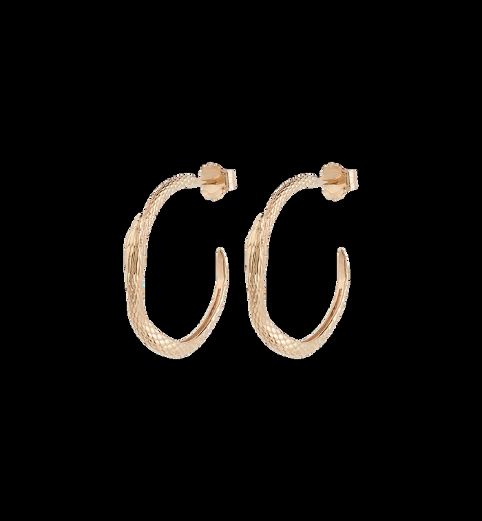 anna nina Charmed Serpent Hoop Earrings 9K