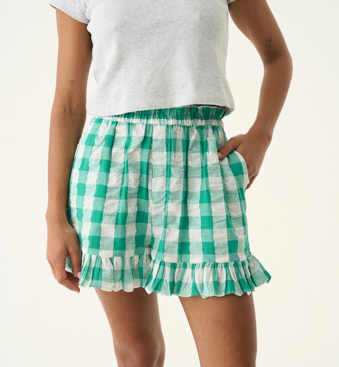 Anna Nina Check Mate Ruffle Shorts Multicolour