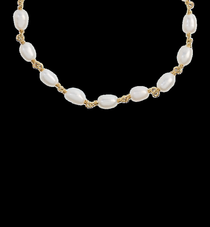 anna nina Clutching Pearls Bracelet Silver