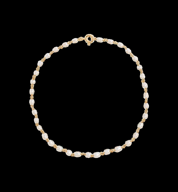 Anna Nina Clutching Pearls Necklace Gold Plated