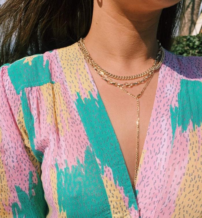 Anna Nina Collier Figaro Chain Necklace 14K