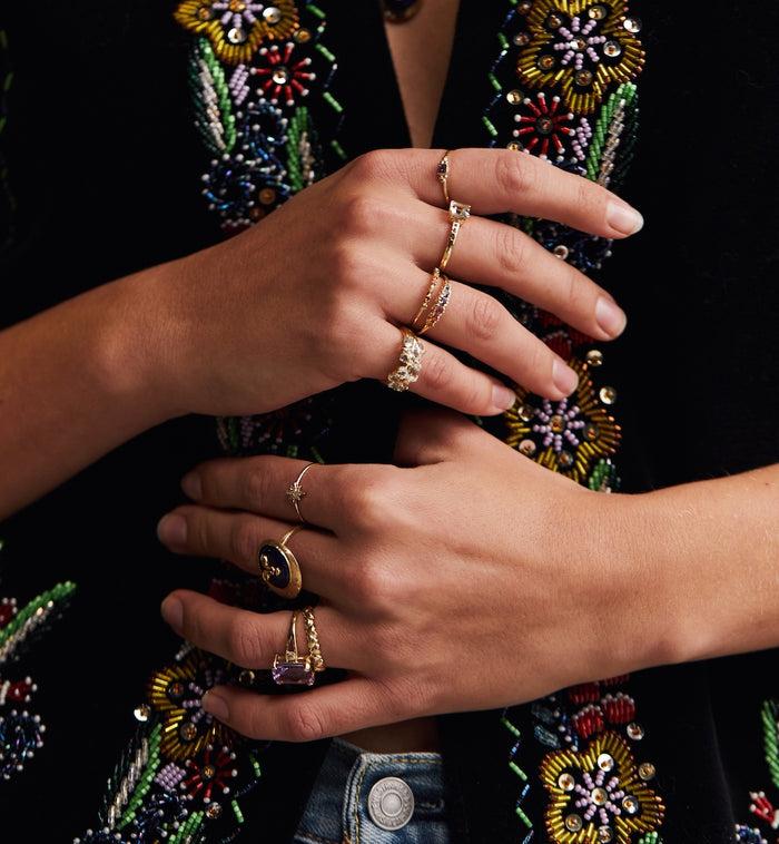 Anna Nina Cosmos Ring 14K Yellow Gold