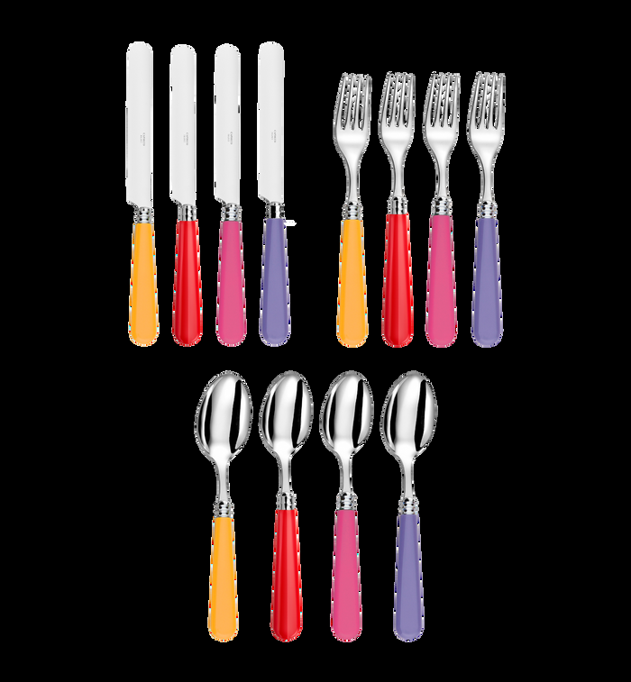 anna nina Cutlery Set 12 Pieces - Bright Multicolour