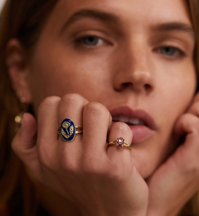 Anna Nina Dark Meadow Ring 14K Yellow Gold