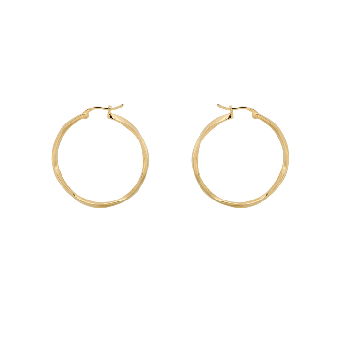 anna nina Dazzling Hoop Earrings Gold Plated
