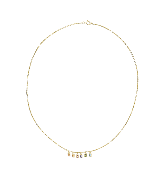 Anna Nina Drooping Rainbow Necklace 14K