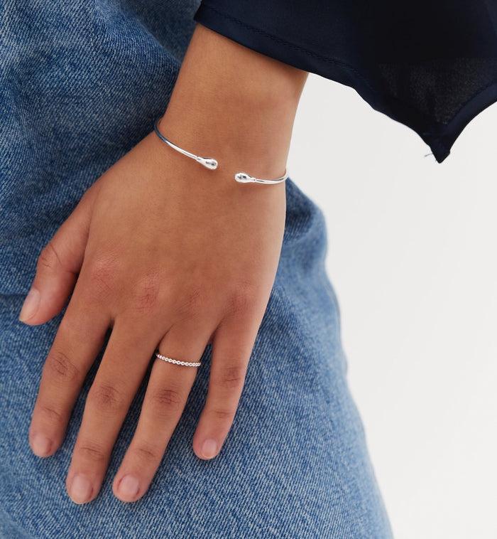 Anna Nina Drop Cuff Silver