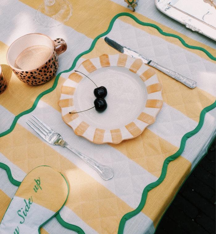 Anna Nina Easter Striped Scalloped Placemat